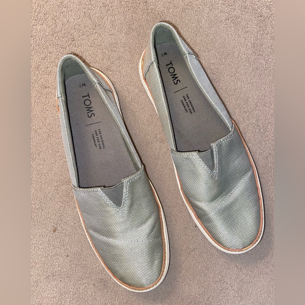 TOMS Women's Pale Aqua Shine Loafers
